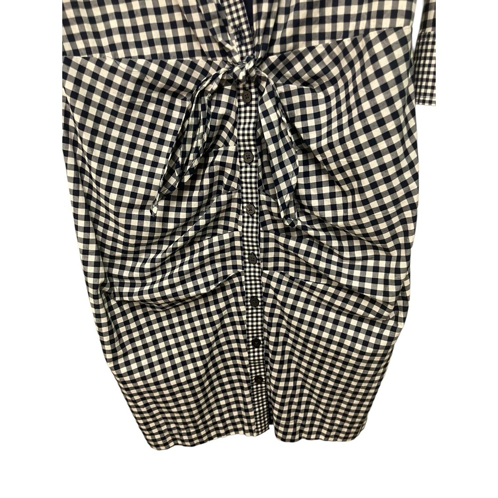 Gap Sarah Jessica Parker Coastal Beachy Navy White Gingham Check Dress Medium‎ - Picture 7 of 11